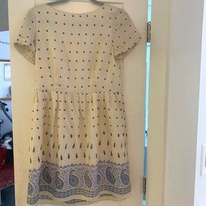 Madewell White and Blue Floral Dress